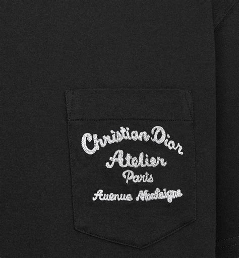 black cotton christian dior atelier cotton t shirt